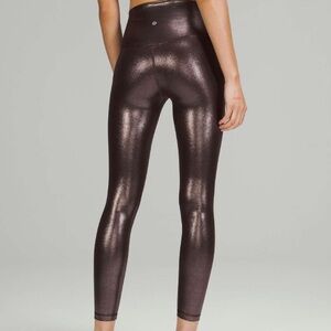 Lululemon Align High-Rise Pant 25" Leggings Shine Foil Print French Press